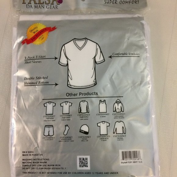 White V Neck T Shirt Short Sleeve Large Lot of 2 - Picture 3 of 3